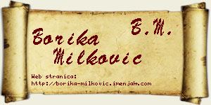 Borika Milković vizit kartica